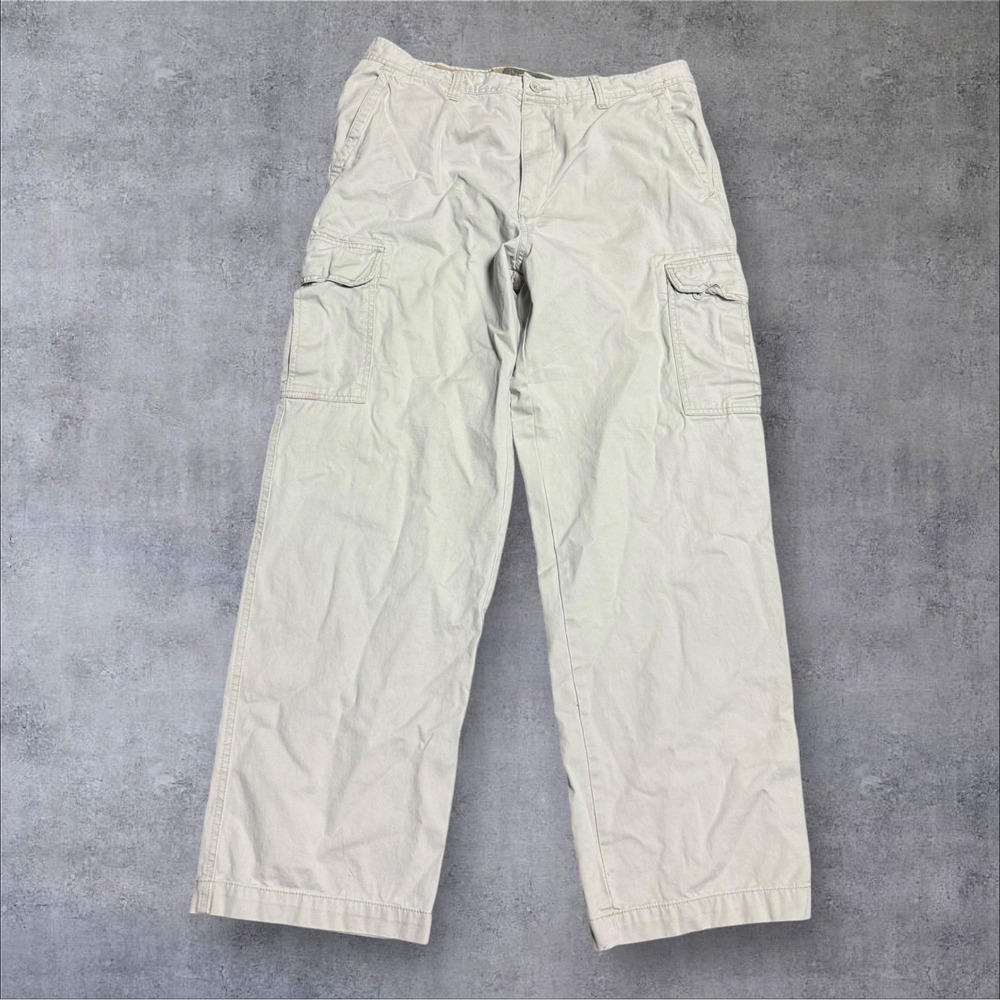 Vintage‎ Old Navy Pants Mens 36x32 Beige Military Paratrooper Utility Cargo Y2K